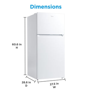 Midea Fingerprint Resistant 14.2-cu ft Counter-Depth Top-Freezer Refrigerator ( White ) Garage Ready ENERGY STAR Certified