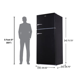 ConServ 18-cu ft Counter-Depth Top-Freezer Refrigerator with Ice Maker ( Black )