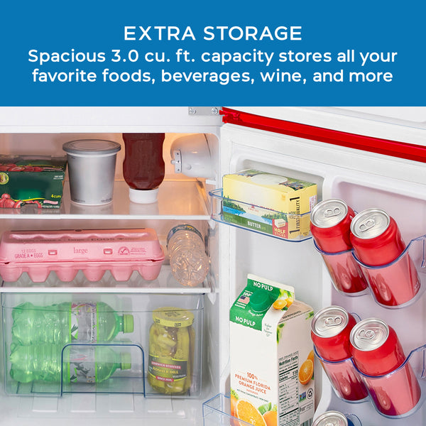 Avanti 3-cu ft Mini Fridge with Freezer ( Red ) ENERGY STAR