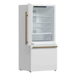 FORNO Milano Espresso 17.2-cu ft Counter-Depth Bottom-Freezer Refrigerator with Ice Maker ( White ) ENERGY STAR Certified