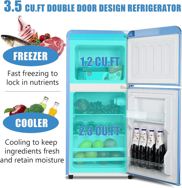 Runesay 3.5-cu ft with Freezer ( Blue ) Garage Ready