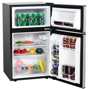 GZMR 3.2 cu ft Compact Stainless Steel Refrigerator 3.2-cu ft with Freezer ( Gray )
