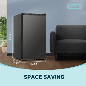 SIMZLIFE 3.2-cu ft Mini Fridge with Freezer ( Black ) Garage Ready