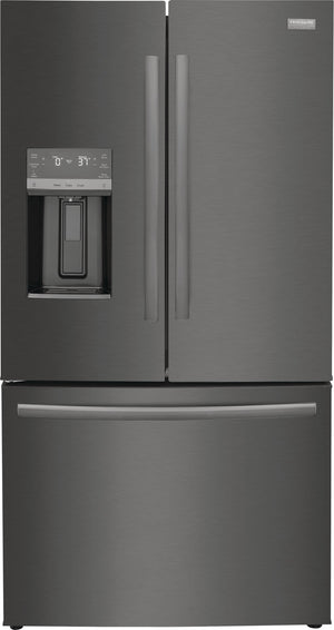 Frigidaire Gallery Counter-Depth 22.6-cu ft 3 -Door French Door Refrigerator with Dual Ice Maker with Water and Ice Dispenser ( Fingerprint Resistant Black Stainless Steel ) ENERGY STAR Certified