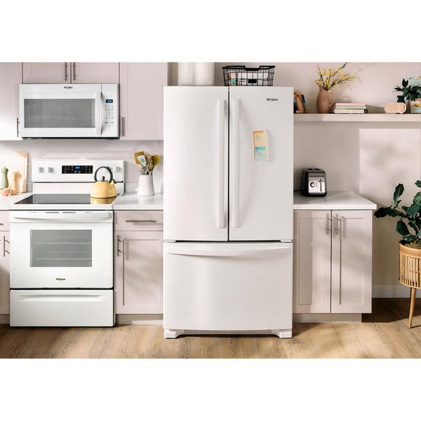 Whirlpool Standard-Depth 25.2-cu ft 3 -Door French Door Refrigerator with Ice Maker ( White ) ENERGY STAR Certified