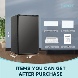 SIMZLIFE 3.2-cu ft Mini Fridge with Freezer ( Black ) Garage Ready