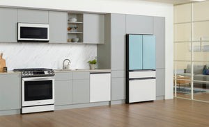 Samsung Bespoke Standard-Depth Beverage Center 28.8-cu ft 4 -Door Smart Compatible French Door Refrigerator with Dual Ice Maker with Water Dispenser and Door within Door ( Stainless Steel - All Panels ) ENERGY STAR Certified