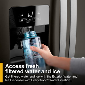 Whirlpool 24.5-cu ft Side-by-Side Refrigerator with Ice Maker ,Water and Ice Dispenser ( Fingerprint Resistant Black Stainless )