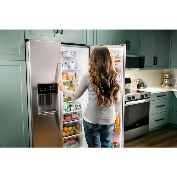 Whirlpool 20.85-cu ft Side-by-Side Refrigerator with Ice Maker ,Water and Ice Dispenser ( Fingerprint Resistant Stainless Finish )