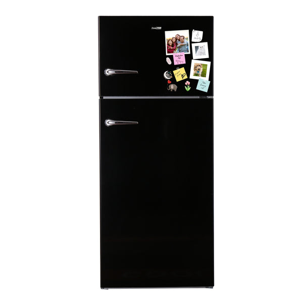 ConServ 18-cu ft Counter-Depth Top-Freezer Refrigerator with Ice Maker ( Black )