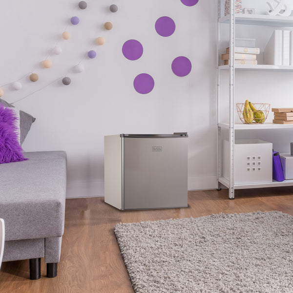 BLACK+DECKER 1.7-cu ft Mini Fridge with Freezer ( Stainless look ) ENERGY STAR