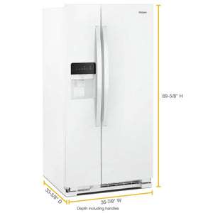Whirlpool 24.6-cu ft Side-by-Side Refrigerator with Ice Maker ,Water and Ice Dispenser ( White )