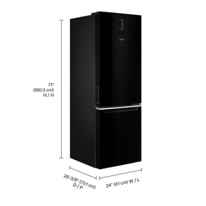 Whirlpool Garage-Ready 12.9-cu ft Counter-Depth Bottom-Freezer Refrigerator Ice Maker Optional (sold separately) ( Black ) Garage Ready