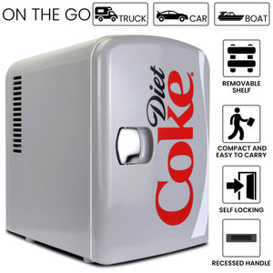 Coca-Cola Diet Coke 6 Can Portable 4L Cooler/Warmer 0.14-cu ft ( Gray, Red )