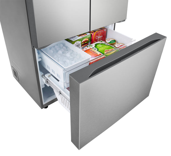 LG Counter-Depth 26.5-cu ft 3 -Door Smart Compatible French Door Refrigerator with Ice Maker with Water Dispenser ( PrintProof Stainless Steel ) ENERGY STAR Certified