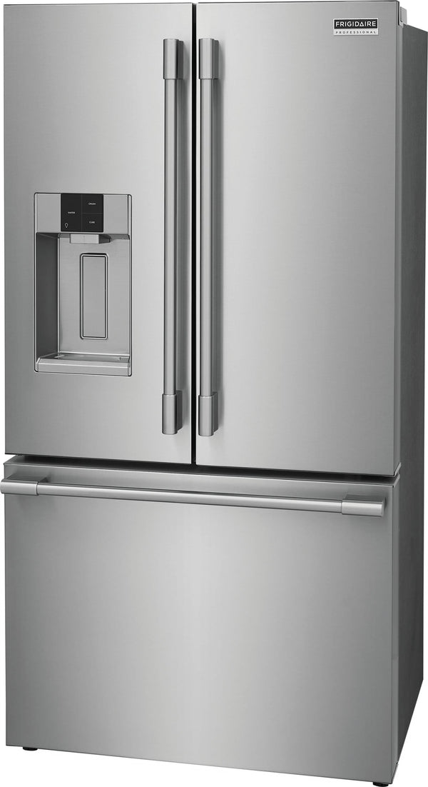 Frigidaire Professional Counter-Depth 22.6-cu ft 3 -Door French Door Refrigerator with Dual Ice Maker with Water and Ice Dispenser ( Smudge-Proof Stainless Steel ) ENERGY STAR Certified