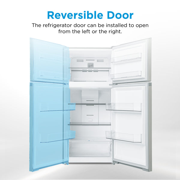 Midea Fingerprint Resistant 14.2-cu ft Counter-Depth Top-Freezer Refrigerator ( Stainless Steel ) Garage Ready ENERGY STAR Certified