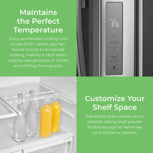 Kenmore Standard-Depth 28.6-cu ft 3 -Door French Door Refrigerator with Ice Maker with Water and Ice Dispenser ( Stainless steel ) ENERGY STAR Certified