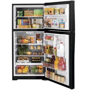 GE Garage Ready 19.1-cu ft Top-Freezer Refrigerator ( Black ) Garage Ready