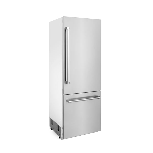 ZLINE KITCHEN & BATH Built-In 16.1-cu ft Counter-Depth Built-In Bottom-Freezer Refrigerator with Ice Maker ( Stainless Steel ) ENERGY STAR Certified