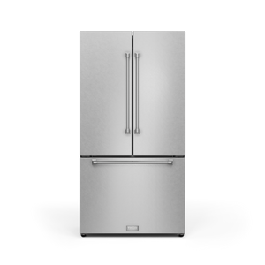 Thor Kitchen Counter-Depth Gordon Ramsay Series 20.3-cu ft 3 -Door French Door Refrigerator with Ice Maker with Ice Dispenser ( Stainless Steel with Black Accents ) ENERGY STAR Certified