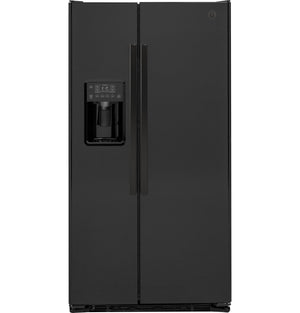 GE 21.9-cu ft Counter-Depth Side-by-Side Refrigerator with Ice Maker ,Water and Ice Dispenser ( Black )