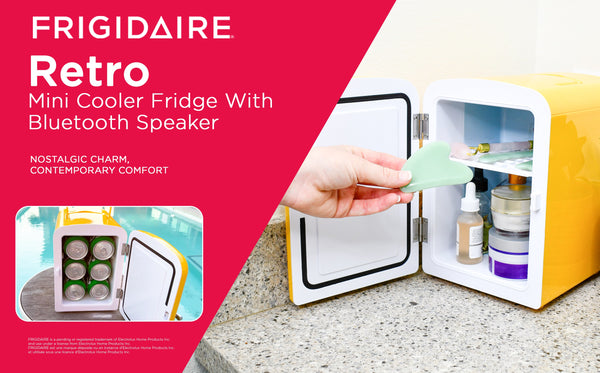 Frigidaire Built-in Bluetooth Speaker 0.3-cu ft Mini Fridge ( Yellow ) Garage Ready