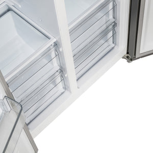 FORNO Salerno 15.6-cu ft Counter-Depth Side-by-Side Refrigerator Built-In ( Stainless steel )