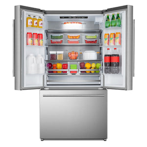 Cosmo Counter-Depth 22.4-cu ft 3 -Door French Door Refrigerator with Ice Maker with Water Dispenser ( Stainless Steel ) ENERGY STAR Certified