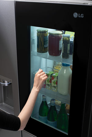 LG InstaView Craft Ice 27.1-cu ft Side-by-Side Refrigerator Smart Compatible with Dual Ice Maker ,Water and Ice Dispenser ( PrintProof Stainless Steel ) ENERGY STAR Certified