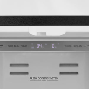 ZLINE KITCHEN & BATH Counter-Depth Autograph Edition 22.5-cu ft 4 -Door French Door Refrigerator with Ice Maker with Ice Dispenser ( Fingerprint Resistant Black Stainless Steel with Champagne Bronze accent Handles ) ENERGY STAR Certified