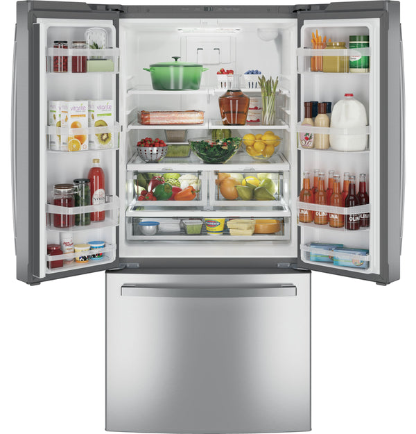 GE Standard-Depth 24.8-cu ft 3 -Door French Door Refrigerator with Ice Maker with Water Dispenser ( Stainless Steel ) ENERGY STAR Certified