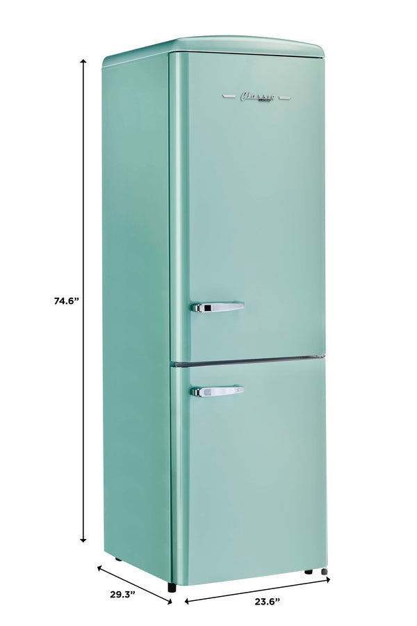 UNIQUE Classic Retro 11.7-cu ft Counter-Depth Bottom-Freezer Refrigerator Ocean Mist Turquoise ) ENERGY STAR Certified