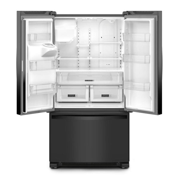 Whirlpool Standard-Depth 24.7-cu ft 3 -Door French Door Refrigerator with Ice Maker with Water and Ice Dispenser ( Black ) ENERGY STAR Certified