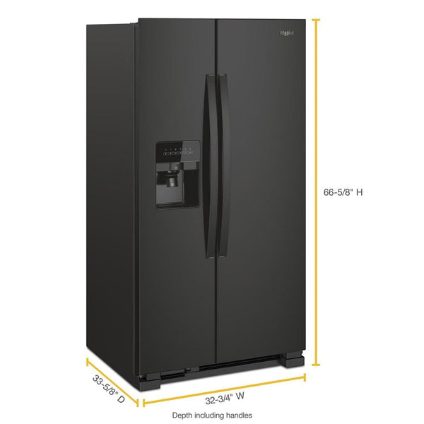 Whirlpool 21.4-cu ft Side-by-Side Refrigerator with Ice Maker ,Water and Ice Dispenser ( Black )