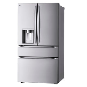 LG Standard-Depth 28.6-cu ft 4 -Door Smart Compatible French Door Refrigerator with Dual Ice Maker with Water and Ice Dispenser ( PrintProof Stainless Steel ) ENERGY STAR Certified
