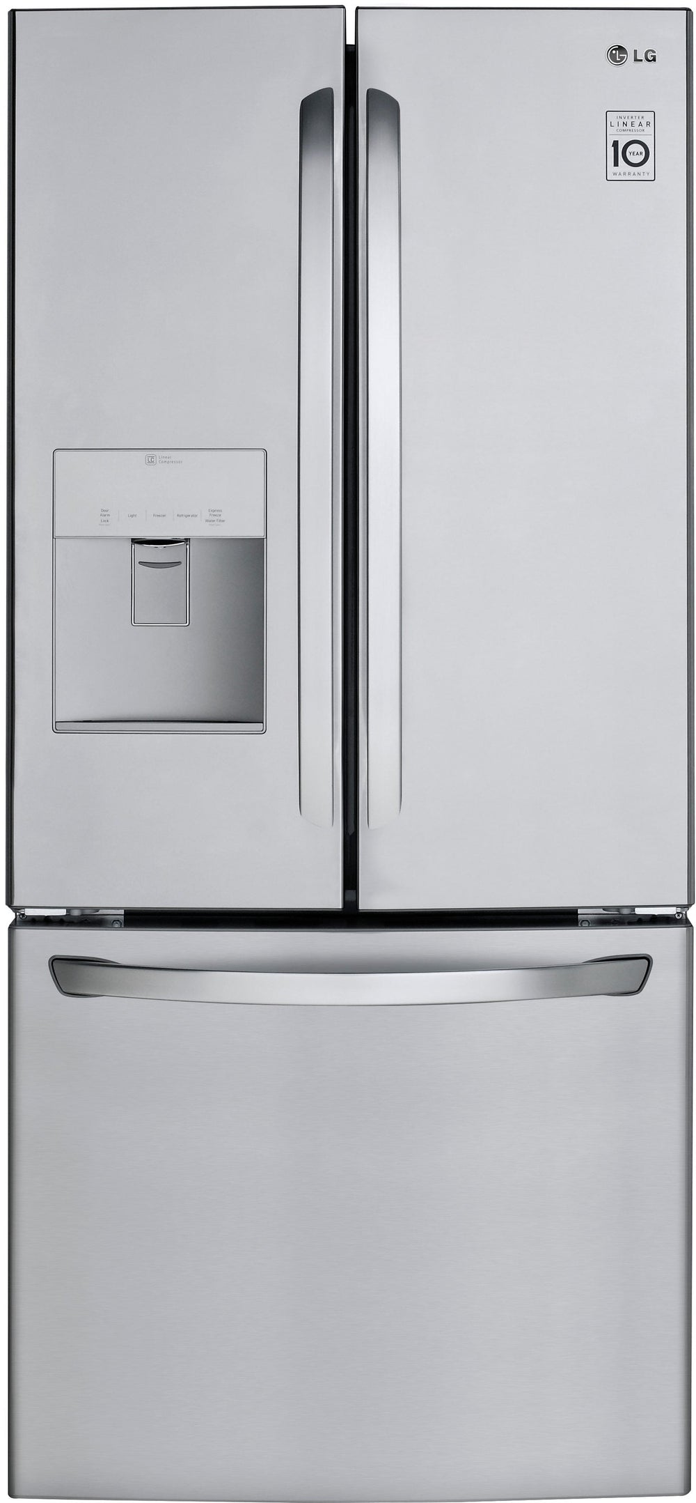 LG Standard-Depth 21.8-cu ft 3 -Door French Door Refrigerator with Ice Maker with Water and Ice Dispenser ( Stainless Steel ) ENERGY STAR Certified