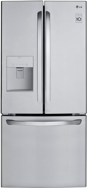 LG Standard-Depth 21.8-cu ft 3 -Door French Door Refrigerator with Ice Maker with Water and Ice Dispenser ( Stainless Steel ) ENERGY STAR Certified