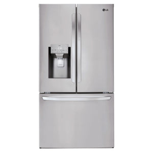 LG Standard-Depth 27.7-cu ft 3 -Door Smart Compatible French Door Refrigerator with Ice Maker with Water and Ice Dispenser ( Printproof Stainless Steel ) ENERGY STAR Certified