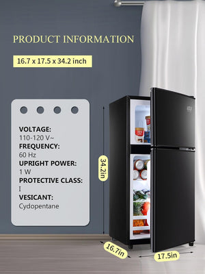 Runesay 3.5-cu ft with Freezer ( Black ) Garage Ready