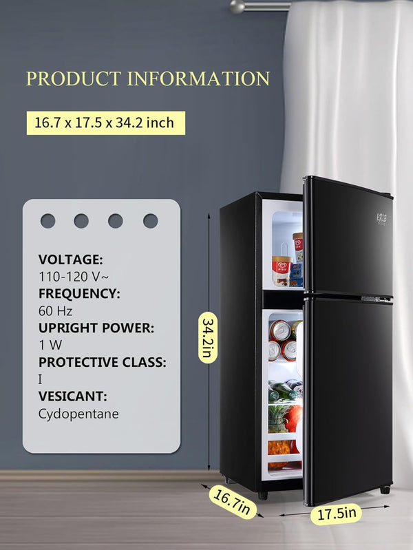 Runesay 3.5-cu ft with Freezer ( Black ) Garage Ready