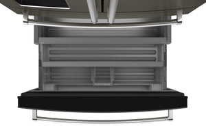 KitchenAid Standard-Depth 26.2-cu ft 4 -Door French Door Refrigerator with Water and Ice Dispenser ( Black Stainless )