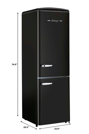 UNIQUE Classic Retro 11.7-cu ft Counter-Depth Bottom-Freezer Refrigerator Midnight Black ) ENERGY STAR Certified