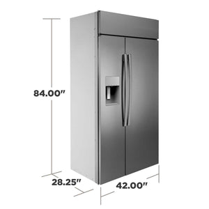 GE Profile 24.5-cu ft Counter-Depth Side-by-Side Refrigerator Built-In Smart Compatible with Ice Maker ,Water and Ice Dispenser ( Stainless Steel )