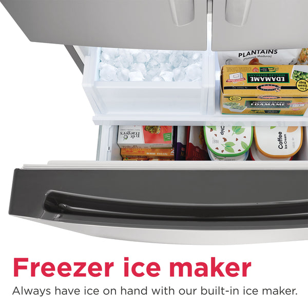 Frigidaire Gallery Standard-Depth 20-cu ft 3 -Door French Door Refrigerator with Ice Maker with Water Dispenser ( Smudge-Proof Stainless Steel ) ENERGY STAR Certified