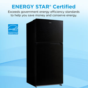 Midea Fingerprint Resistant 18.1-cu ft Top-Freezer Refrigerator ( Black ) Garage Ready ENERGY STAR Certified