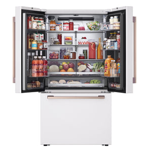 LG STUDIO Counter-Depth 26.5-cu ft 3 -Door Smart Compatible French Door Refrigerator with Ice Maker with Water Dispenser ( Essence White ) ENERGY STAR Certified