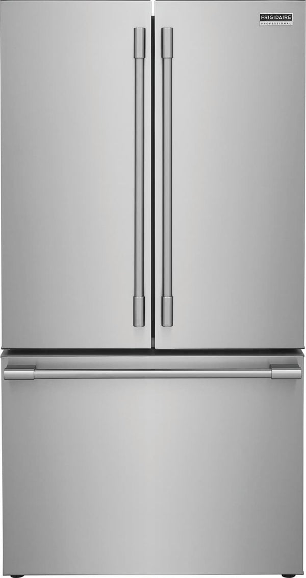 Frigidaire Professional Counter-Depth 23.3-cu ft 3 -Door French Door Refrigerator with Ice Maker with Water Dispenser ( Smudge-Proof Stainless Steel ) ENERGY STAR Certified