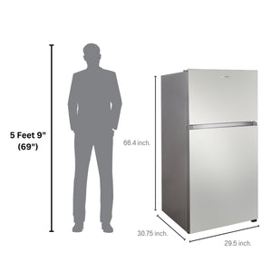 ConServ Reversible Door with Built-in Ice Maker 18-cu ft Top-Freezer Refrigerator with Ice Maker ( Stainless ) ENERGY STAR Certified