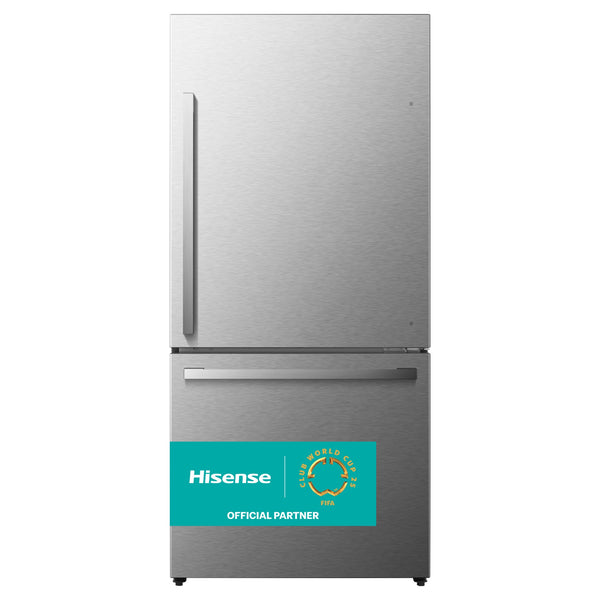 Hisense 17.2-cu ft Counter-Depth Bottom-Freezer Refrigerator with Ice Maker ( Fingerprint Resistant Stainless Steel ) ENERGY STAR Certified
